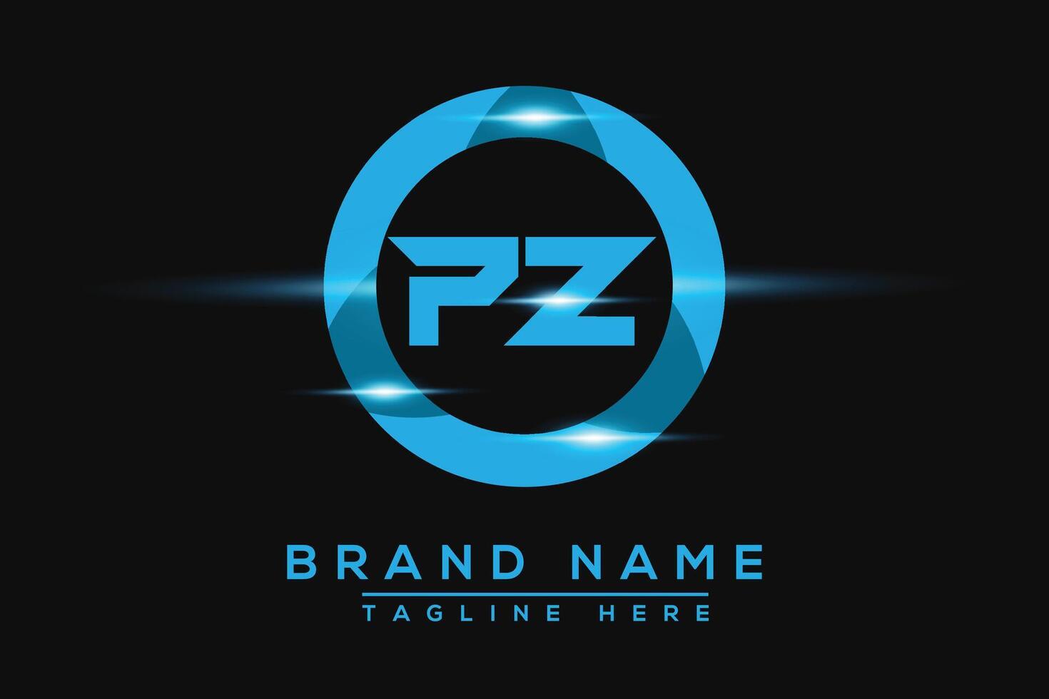 PZ Blue logo Design. Vector logo design for business.