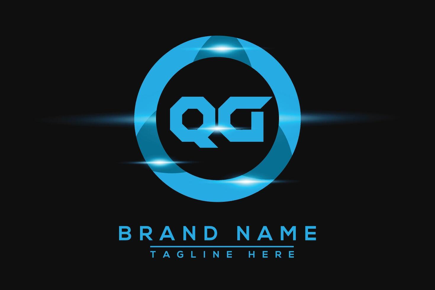 QG Blue logo Design. Vector logo design for business.