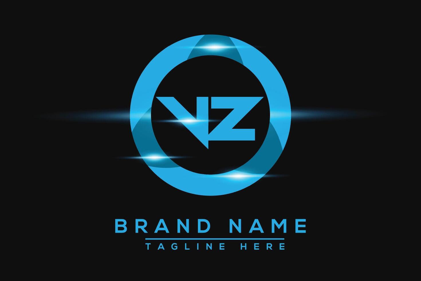 VZ Blue logo Design. Vector logo design for business.