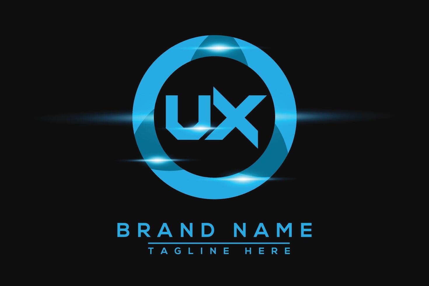 UX Blue logo Design. Vector logo design for business.