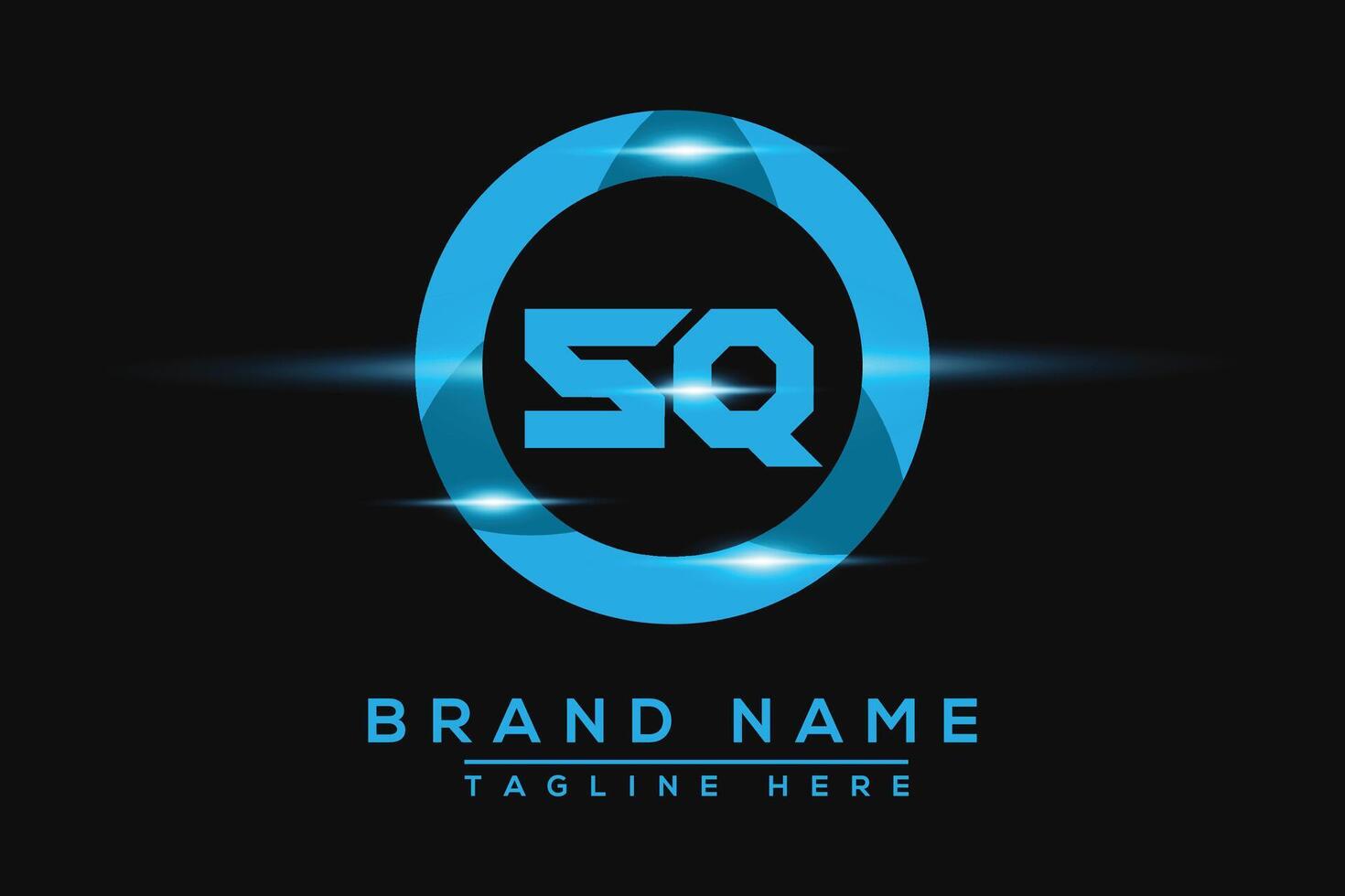 SQ Blue logo Design. Vector logo design for business.