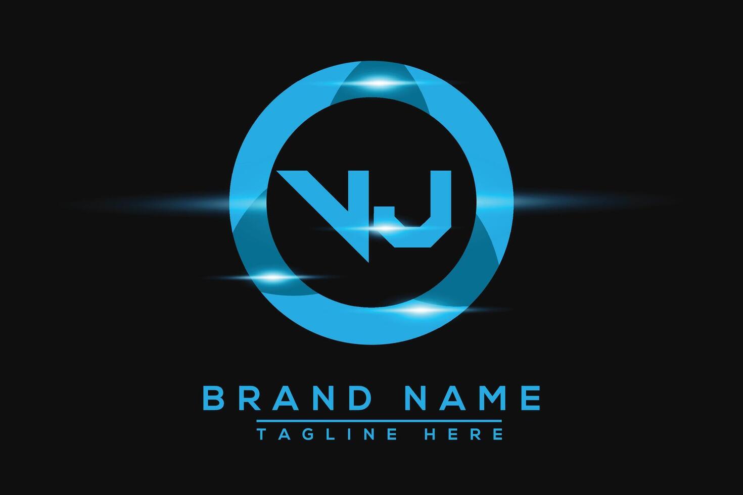 VJ Blue logo Design. Vector logo design for business.