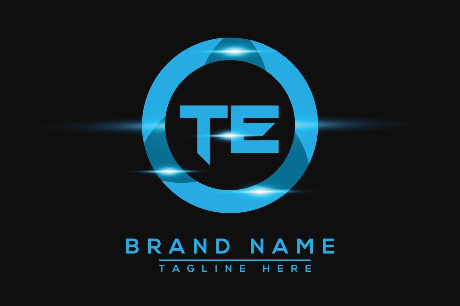 TE Blue logo Design. Vector logo design for business.