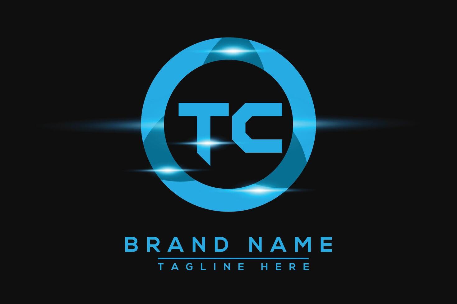 TC Blue logo Design. Vector logo design for business.