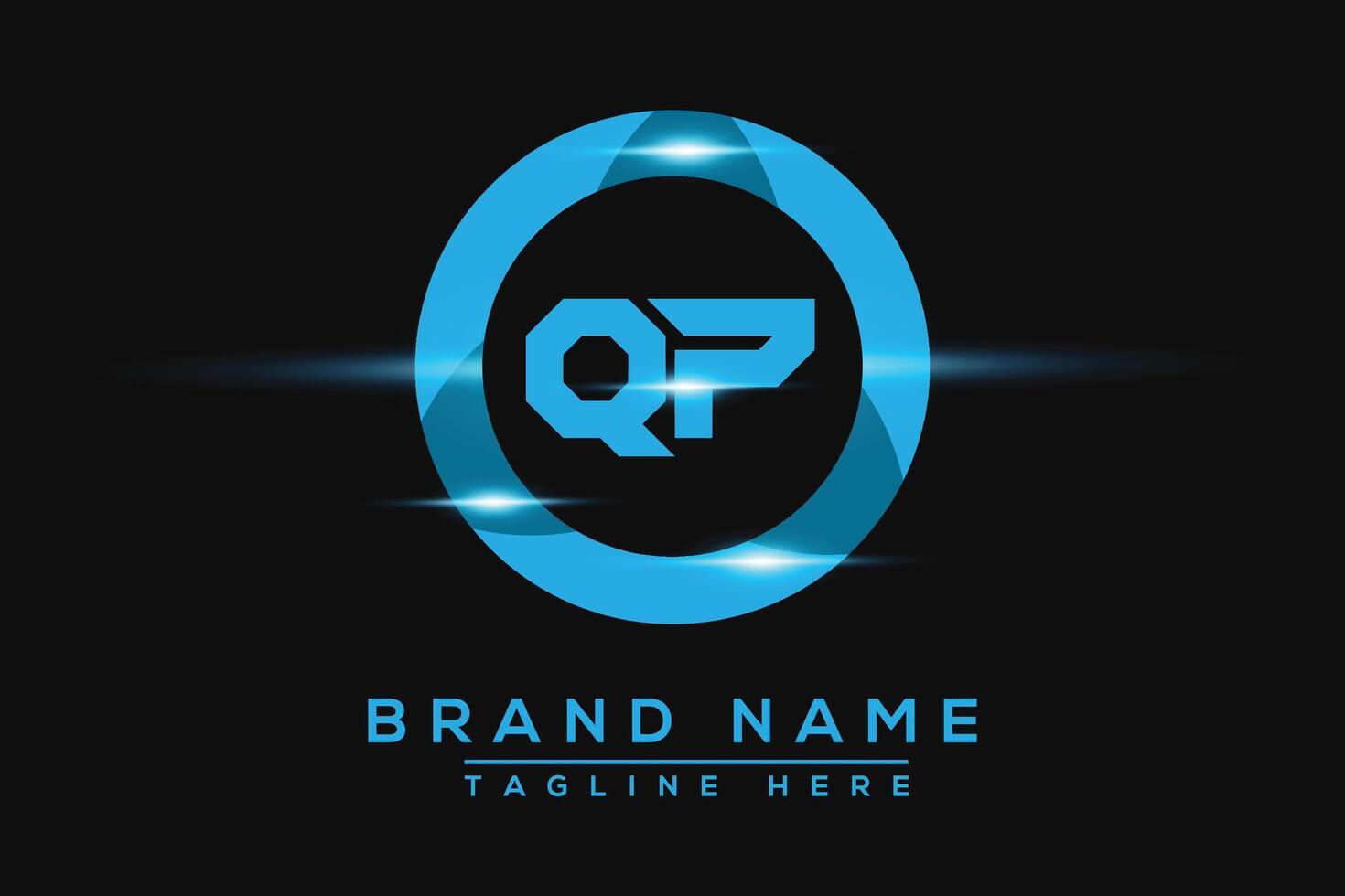 QP Blue logo Design. Vector logo design for business.