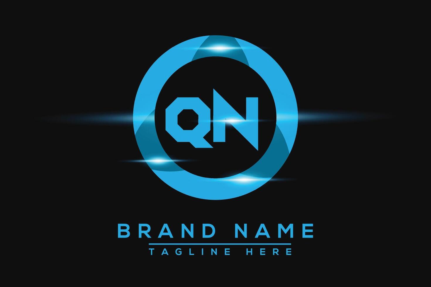 QN Blue logo Design. Vector logo design for business.