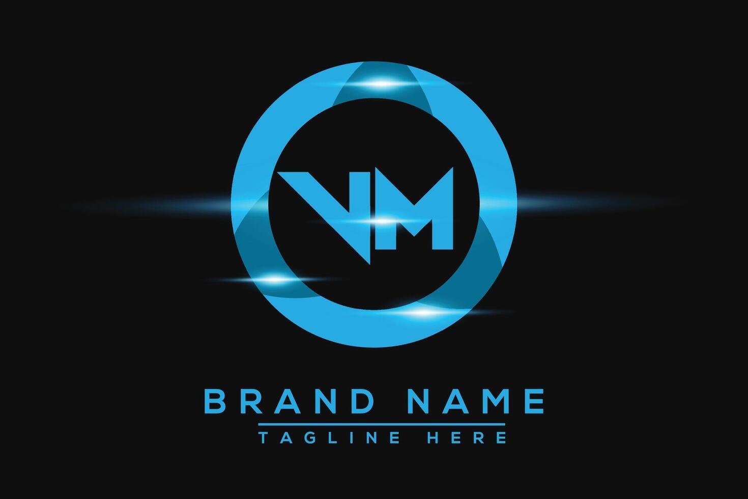 VM Blue logo Design. Vector logo design for business.