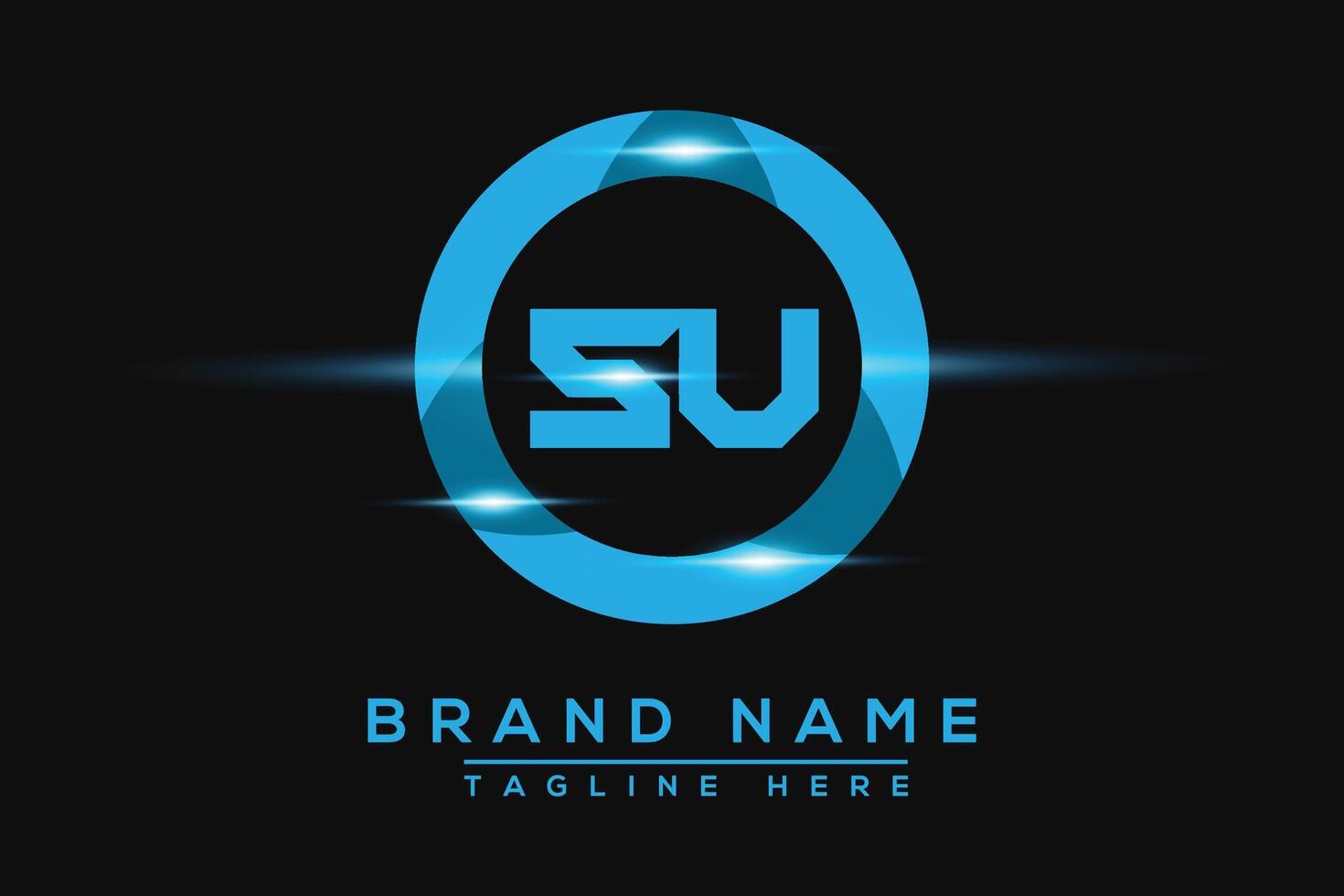 SU Blue logo Design. Vector logo design for business.