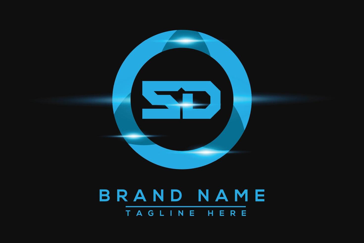 SD Blue logo Design. Vector logo design for business.