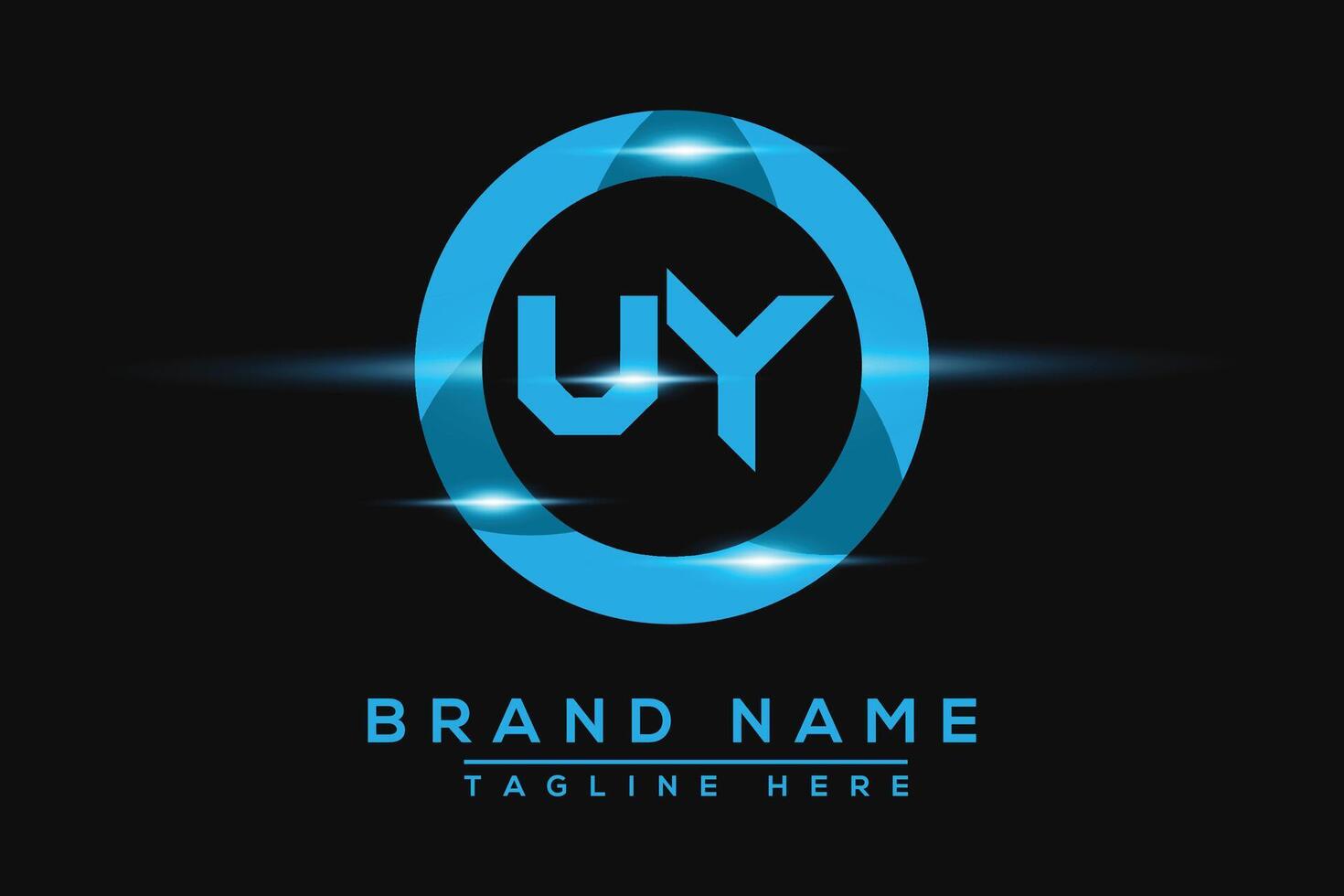 UY Blue logo Design. Vector logo design for business.