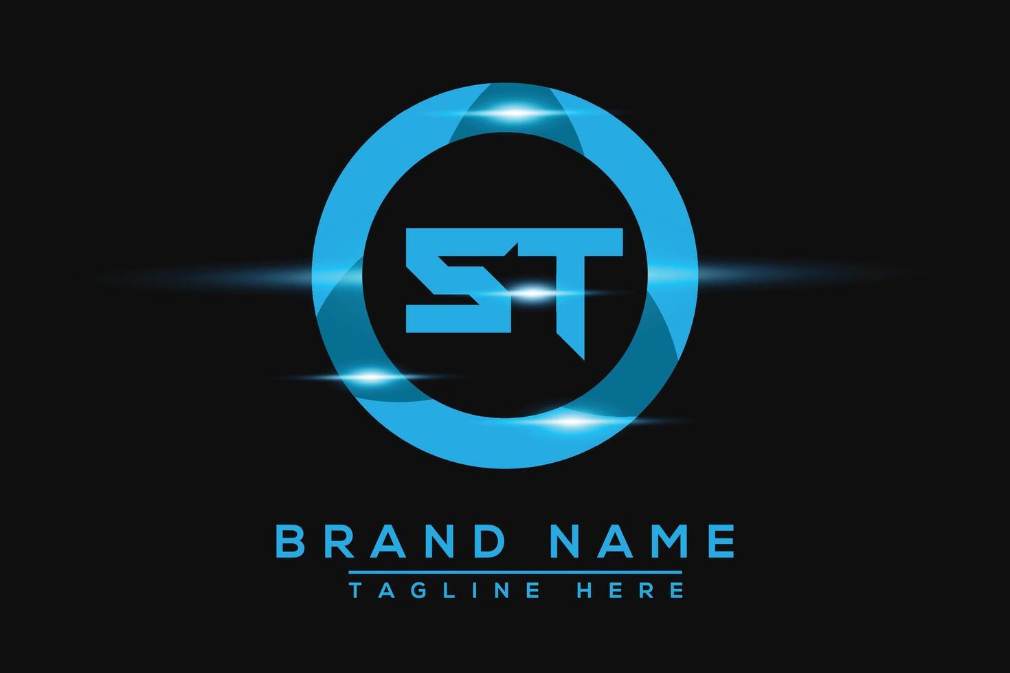ST Blue logo Design. Vector logo design for business.