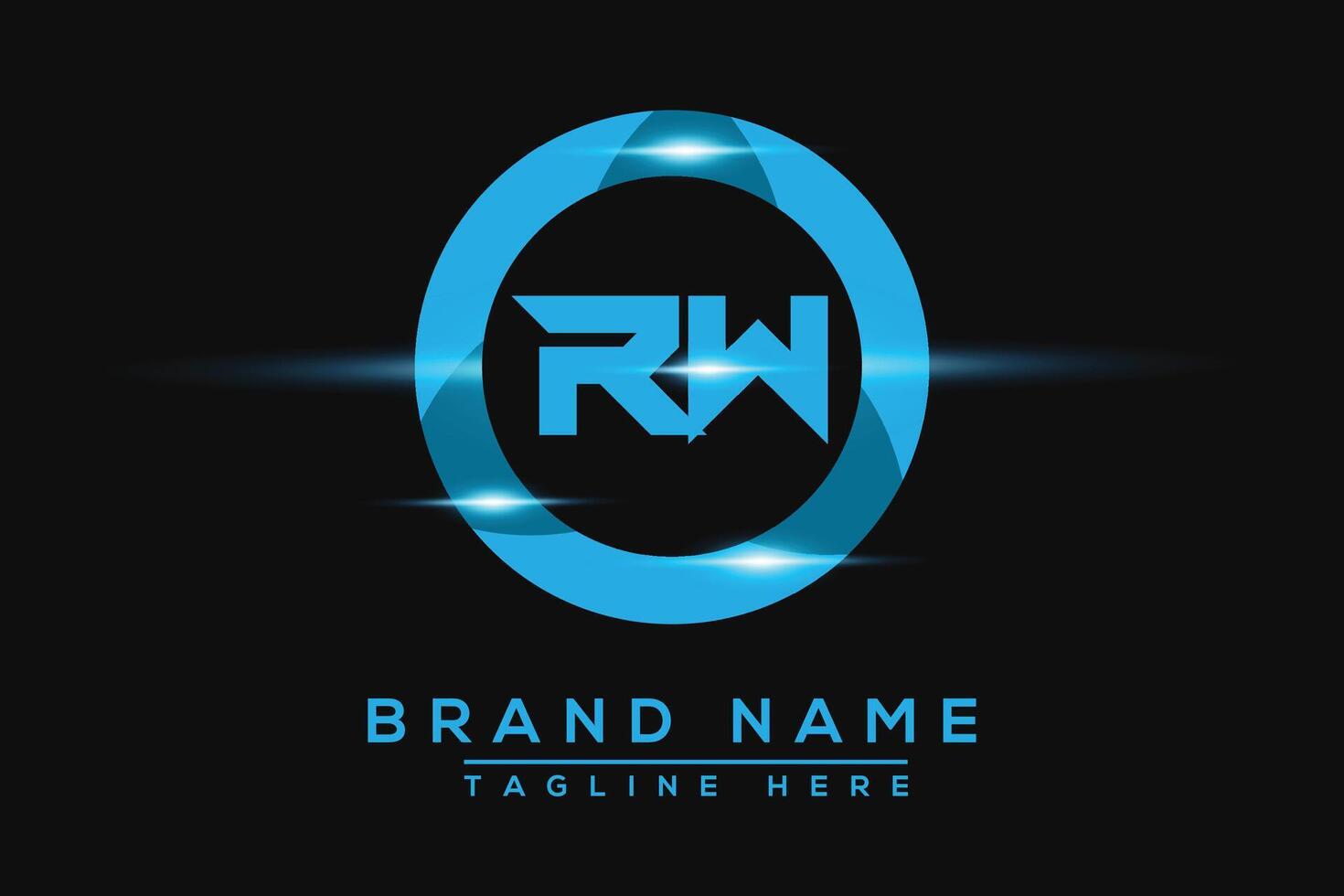 RW Blue logo Design. Vector logo design for business.