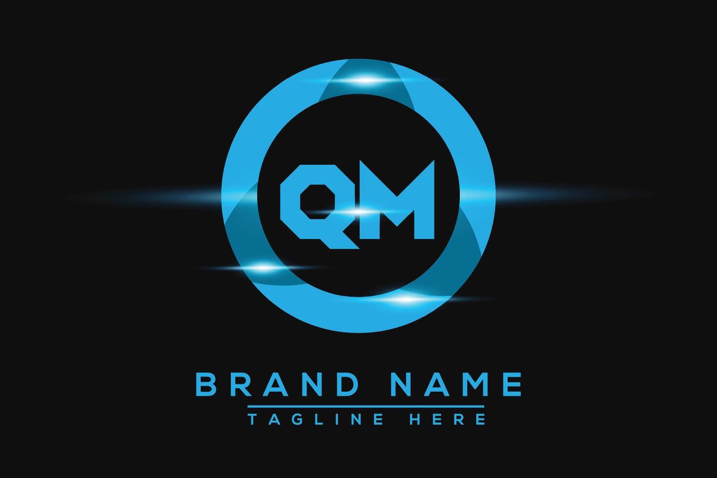QM Blue logo Design. Vector logo design for business.