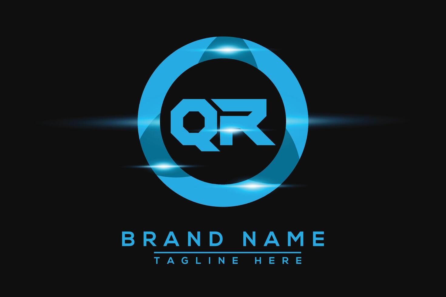 RQ Blue logo Design. Vector logo design for business.
