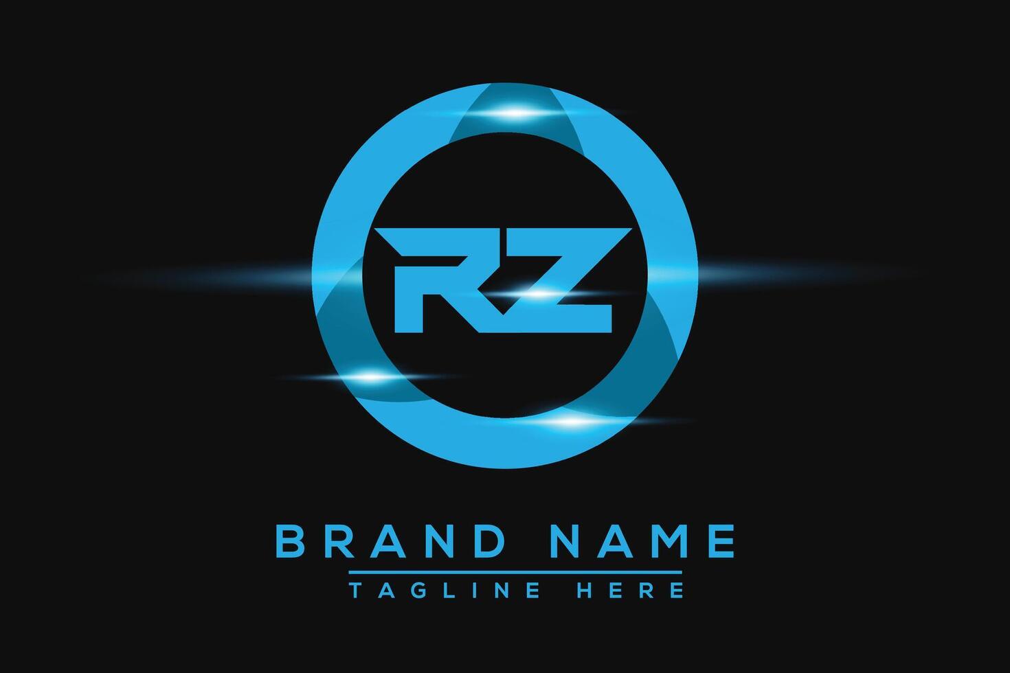 RZ Blue logo Design. Vector logo design for business.