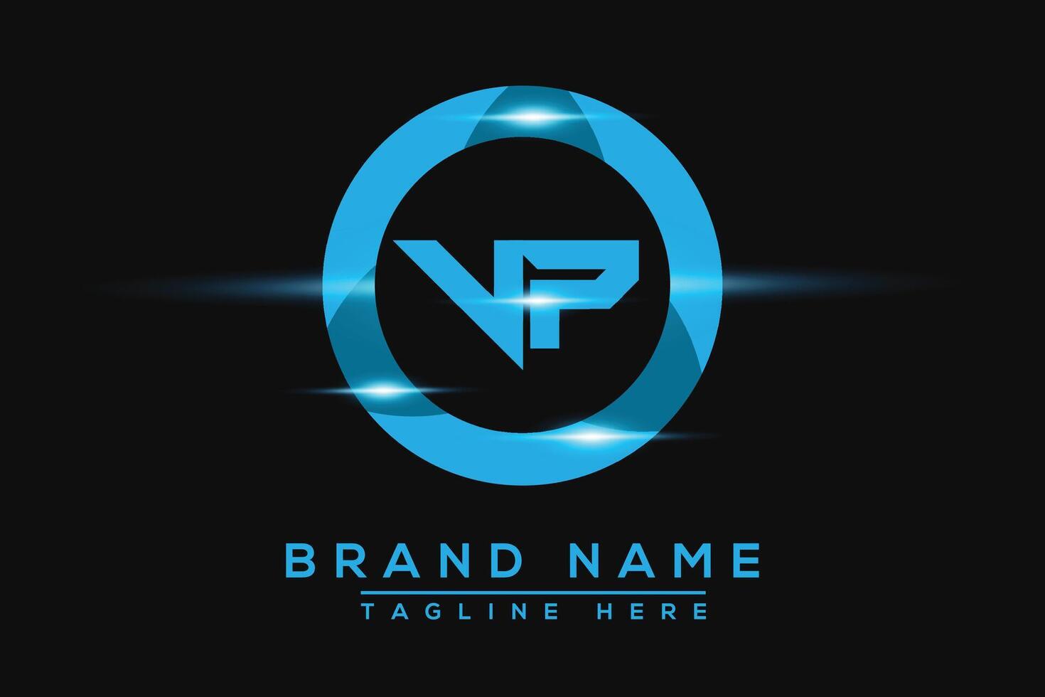 VP Blue logo Design. Vector logo design for business.