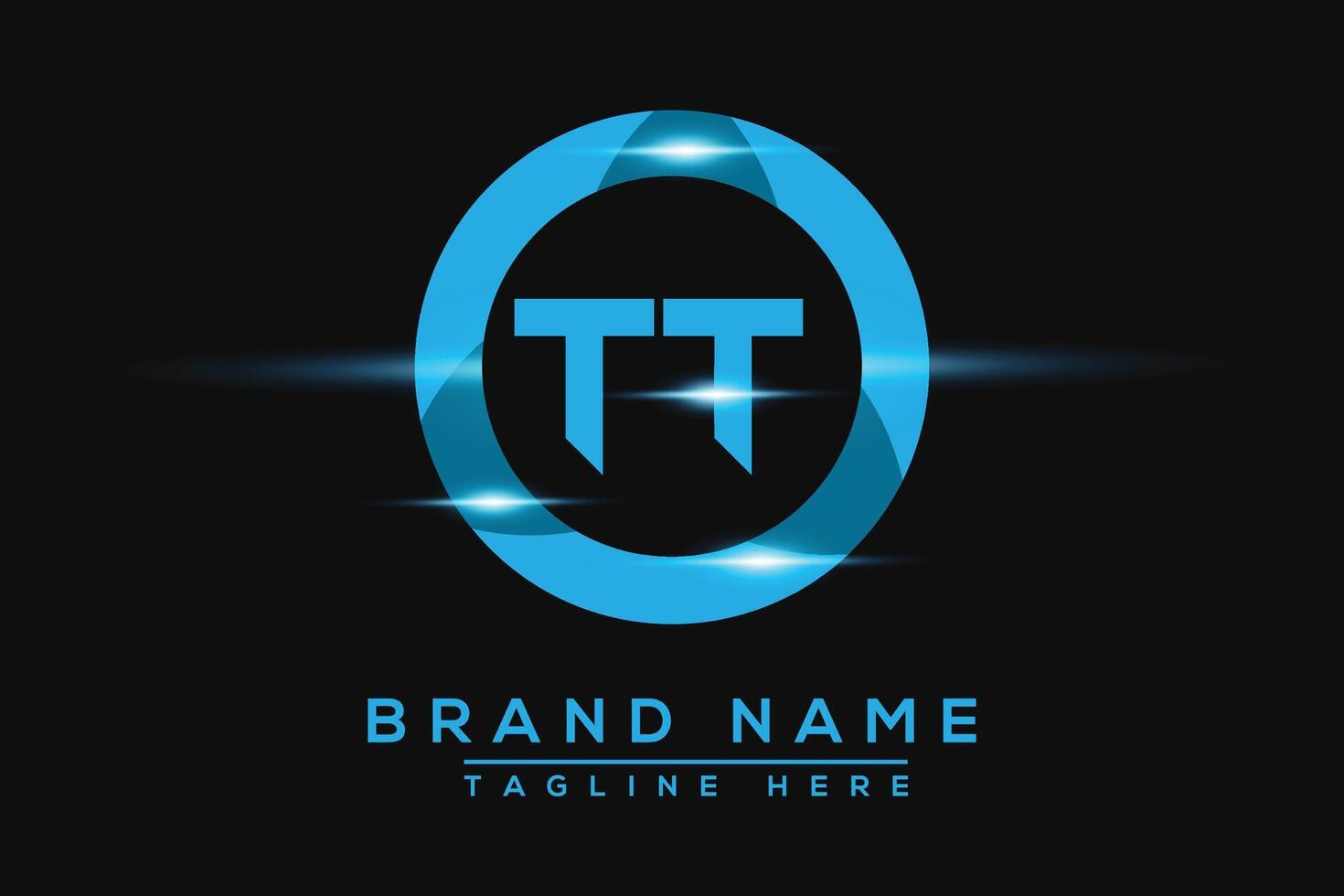 TT Blue logo Design. Vector logo design for business.
