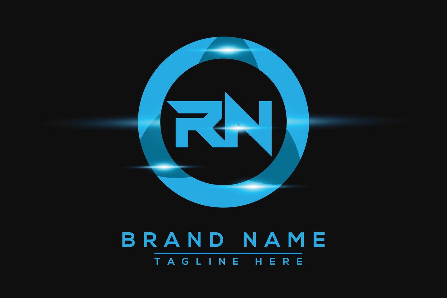 RN Blue logo Design. Vector logo design for business.