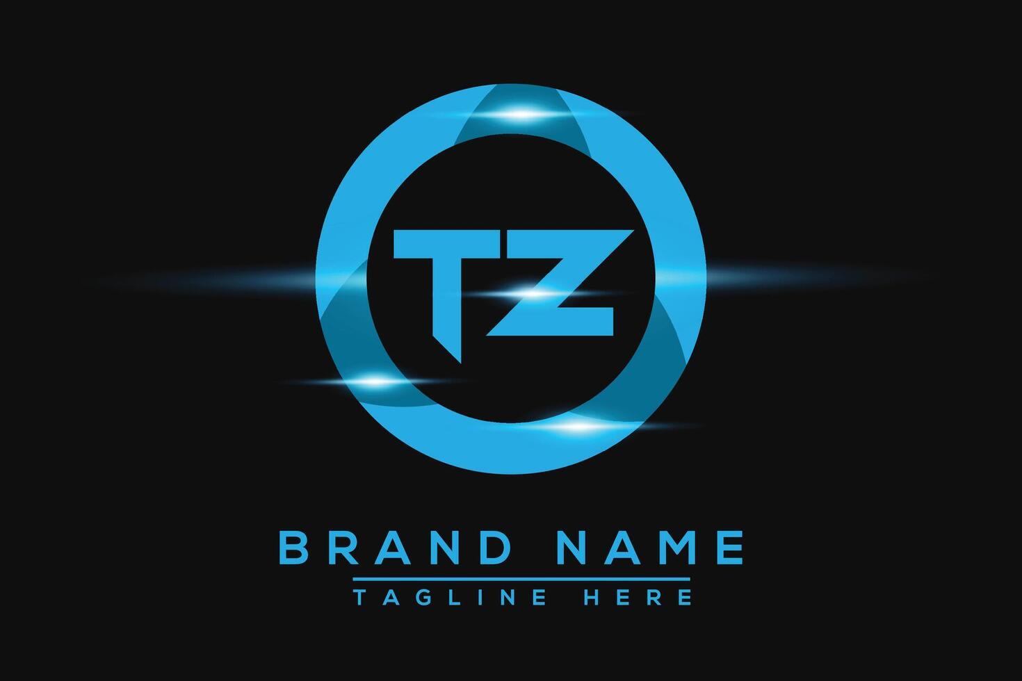 TZ Blue logo Design. Vector logo design for business.