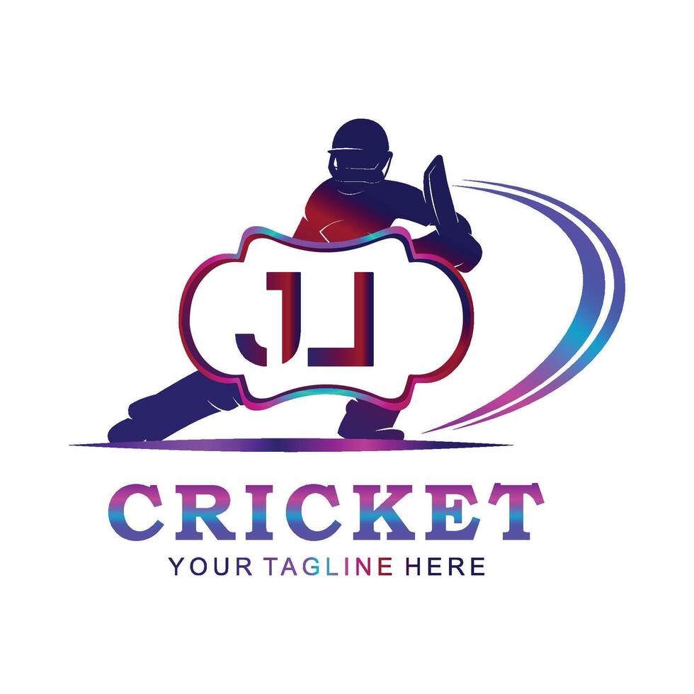 JL Cricket Logo, Vector illustration of cricket sport.