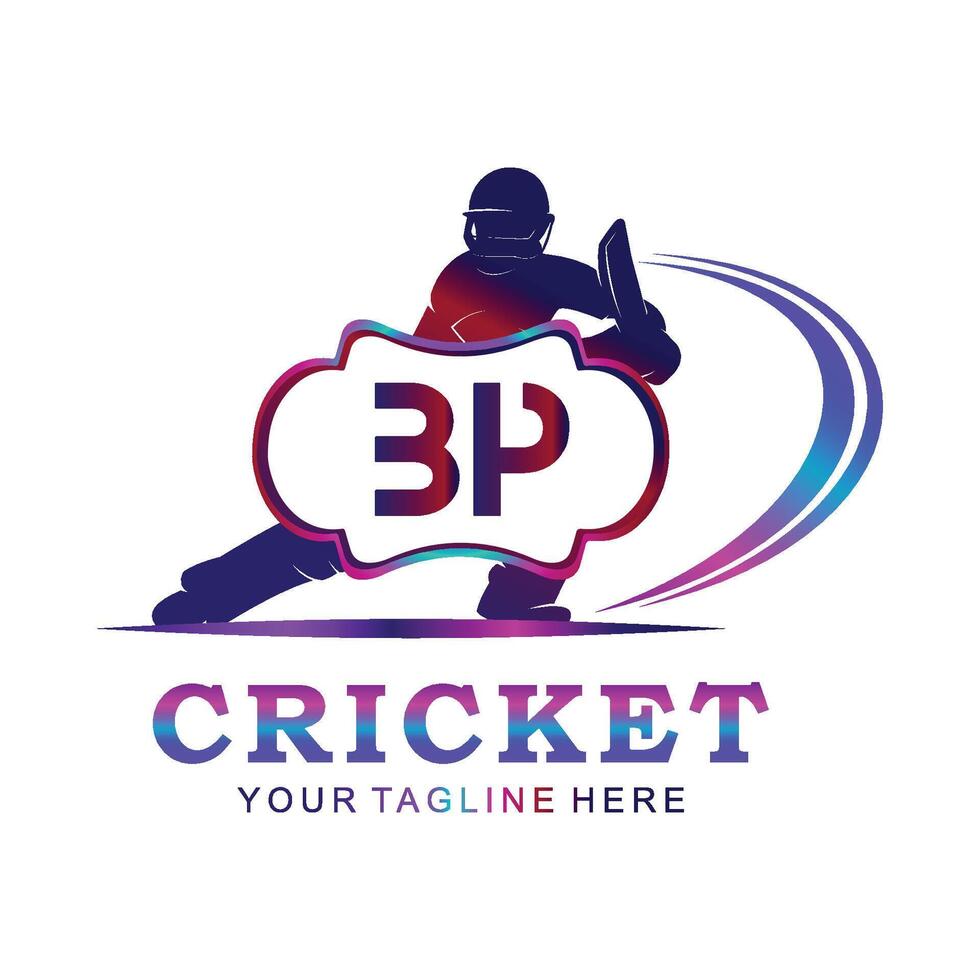 BP Cricket Logo, Vector illustration of cricket sport.
