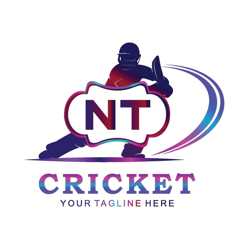 UT Cricket Logo, Vector illustration of cricket sport.