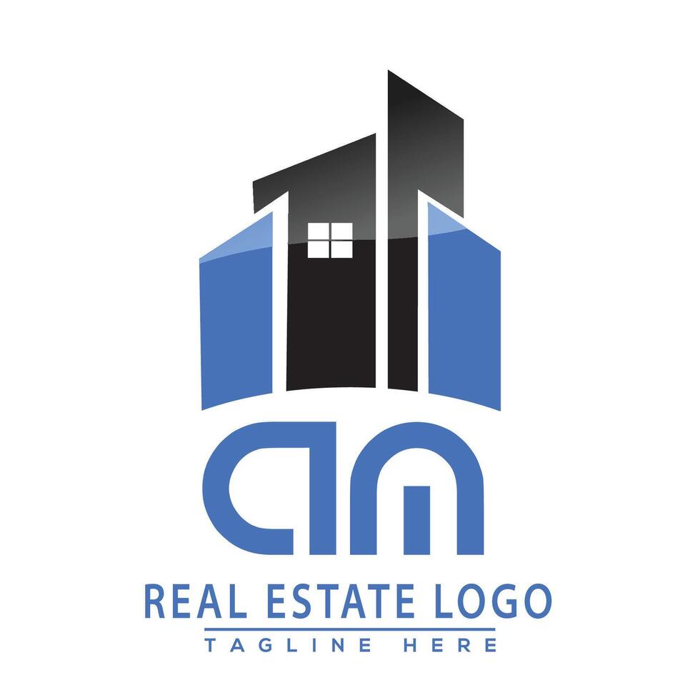 a.m real inmuebles logo diseño vector