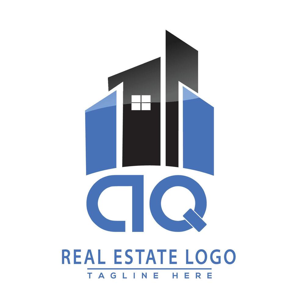 aq real inmuebles logo diseño vector