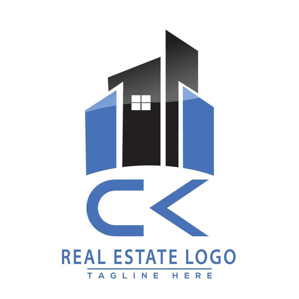 ck real inmuebles logo diseño vector