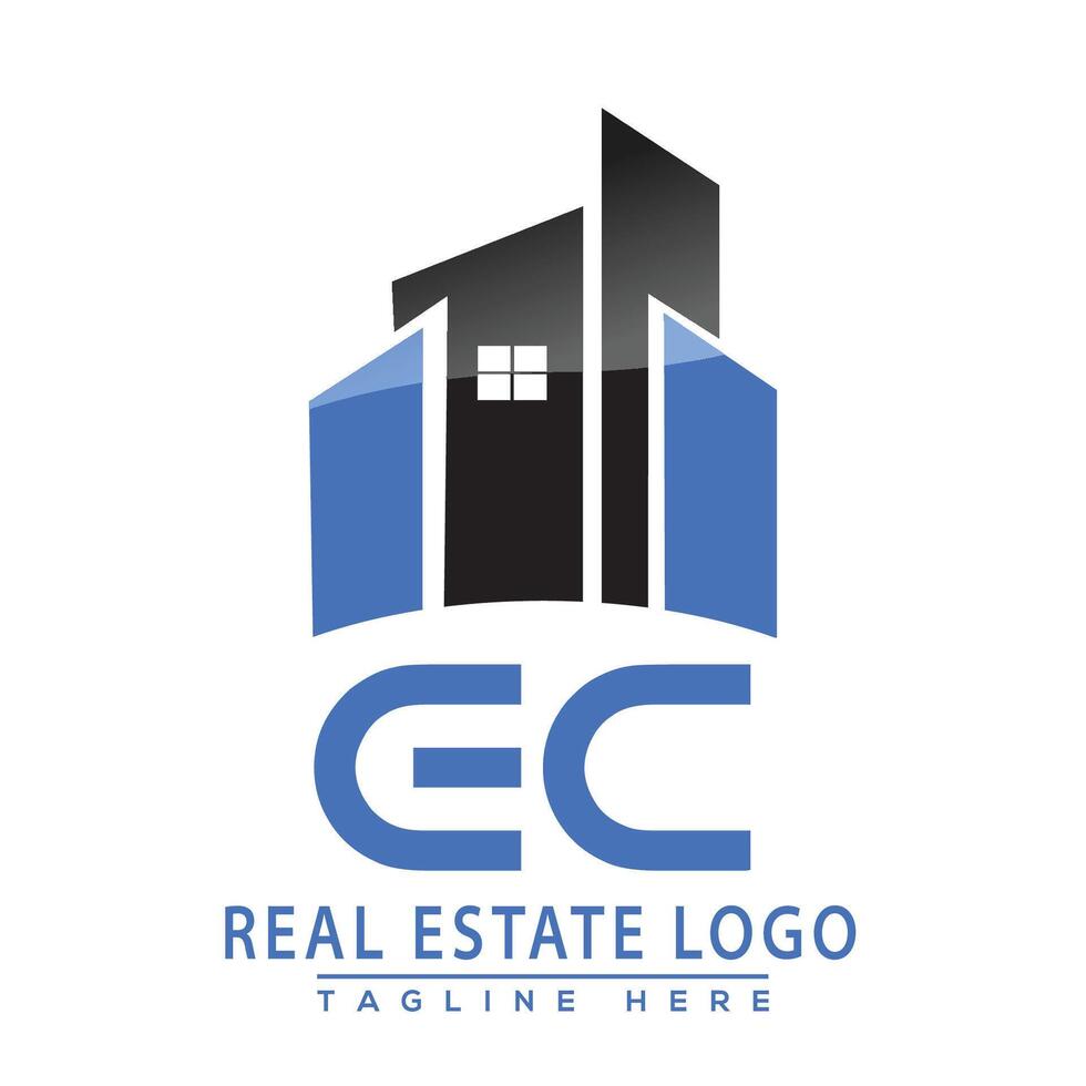 CE real inmuebles logo diseño vector