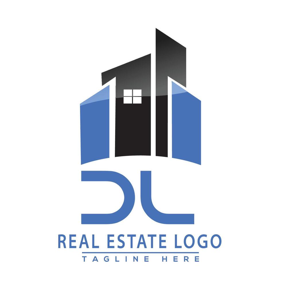 dl real inmuebles logo diseño vector