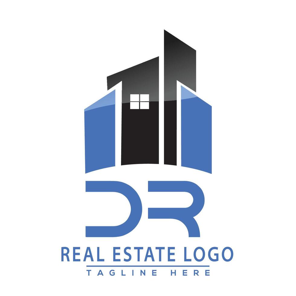 Dr real inmuebles logo diseño vector