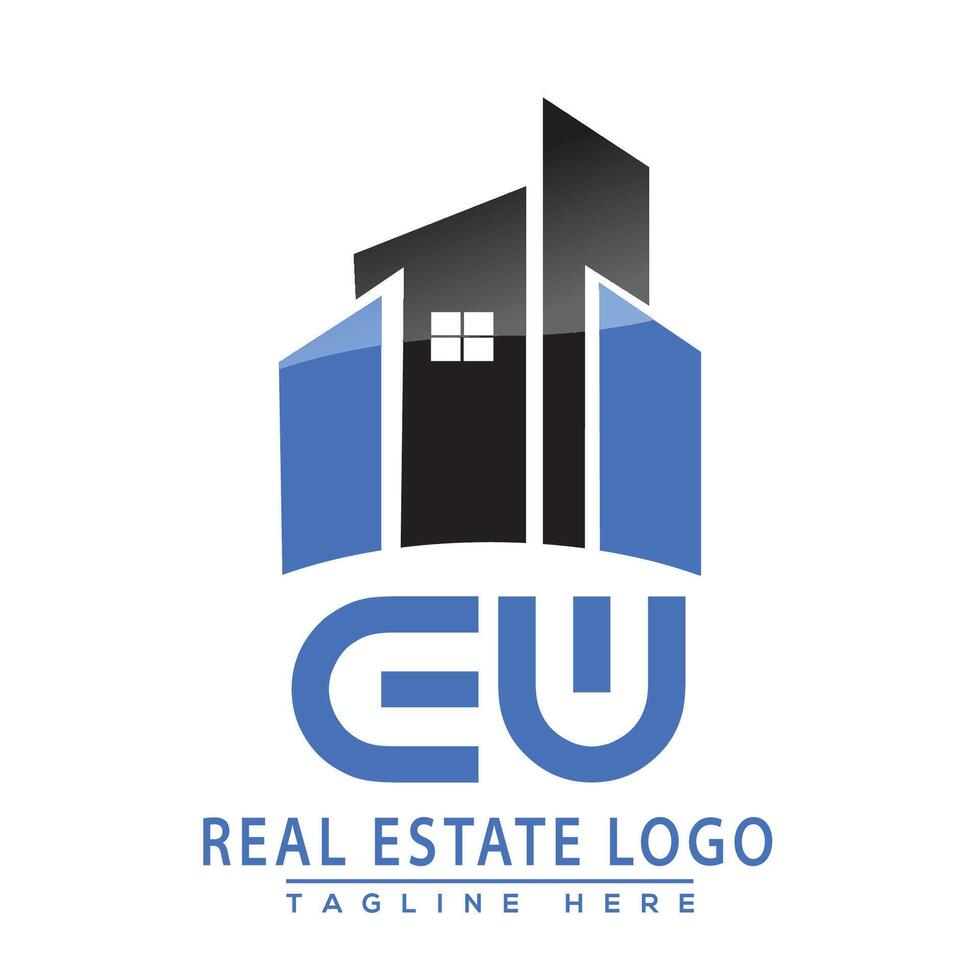 ew real inmuebles logo diseño vector