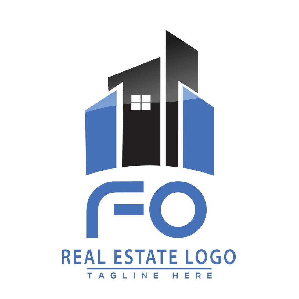 fo real inmuebles logo diseño vector