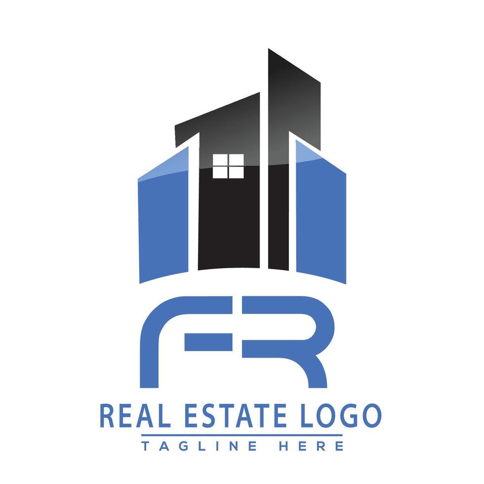 fr real inmuebles logo diseño vector