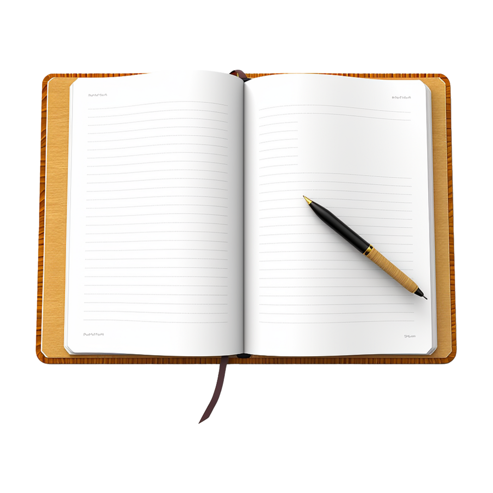 AI generated Opened notebook isolated on transparent background png