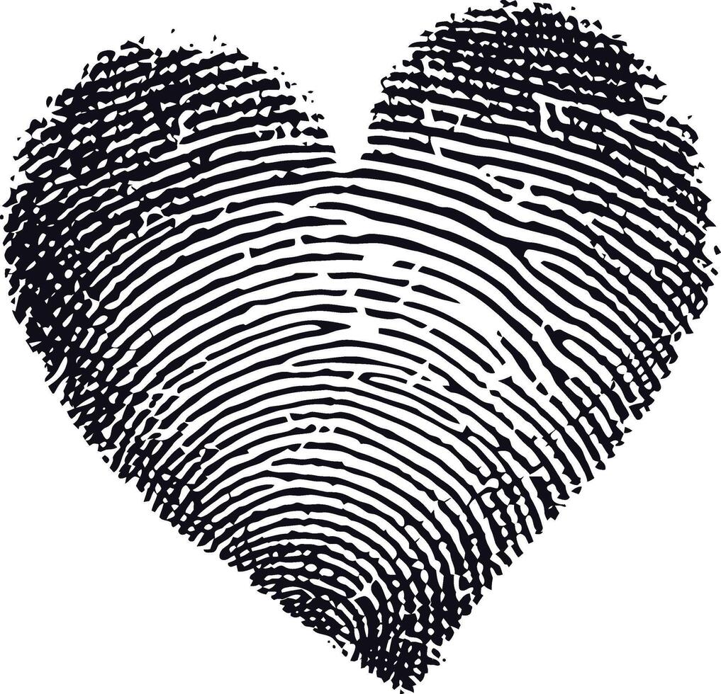 AI generated Silhouette couple finger print make love heart shape black color only vector