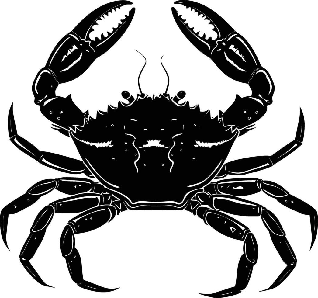 AI generated Silhouette crab full body black color only vector