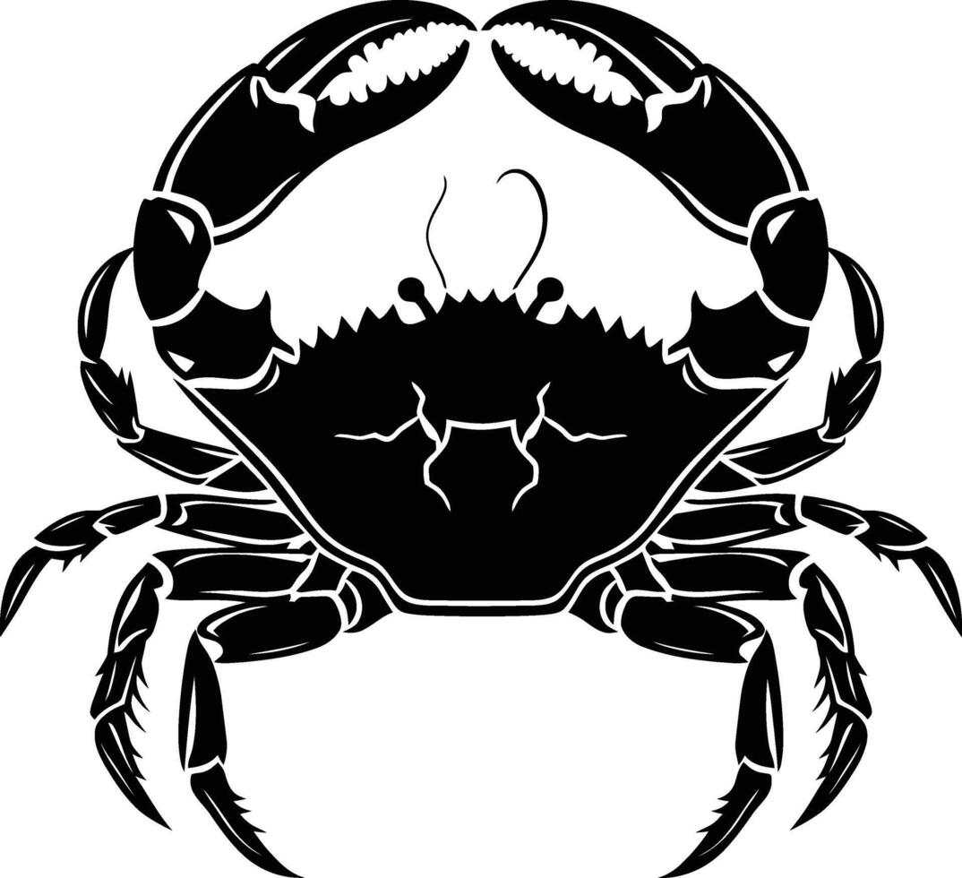 AI generated Silhouette crab full body black color only vector