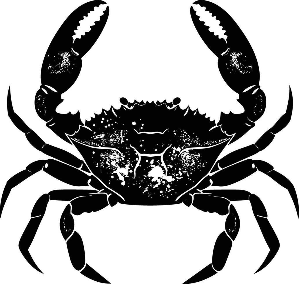 AI generated Silhouette crab full body black color only vector