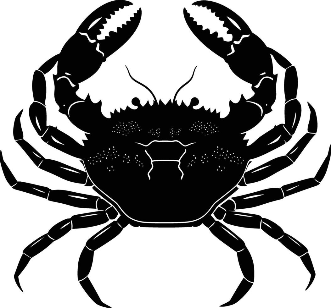 AI generated Silhouette crab full body black color only vector