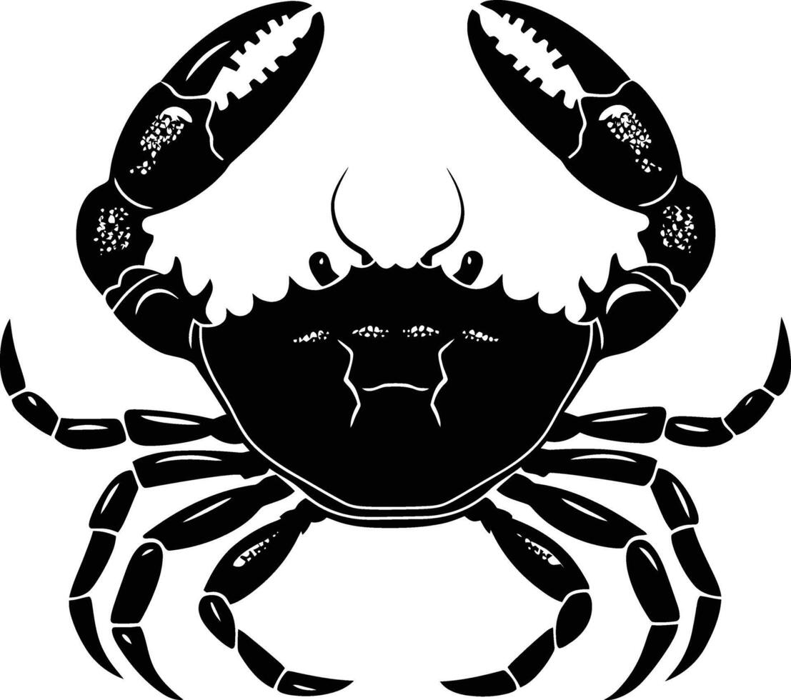 AI generated Silhouette crab full body black color only vector