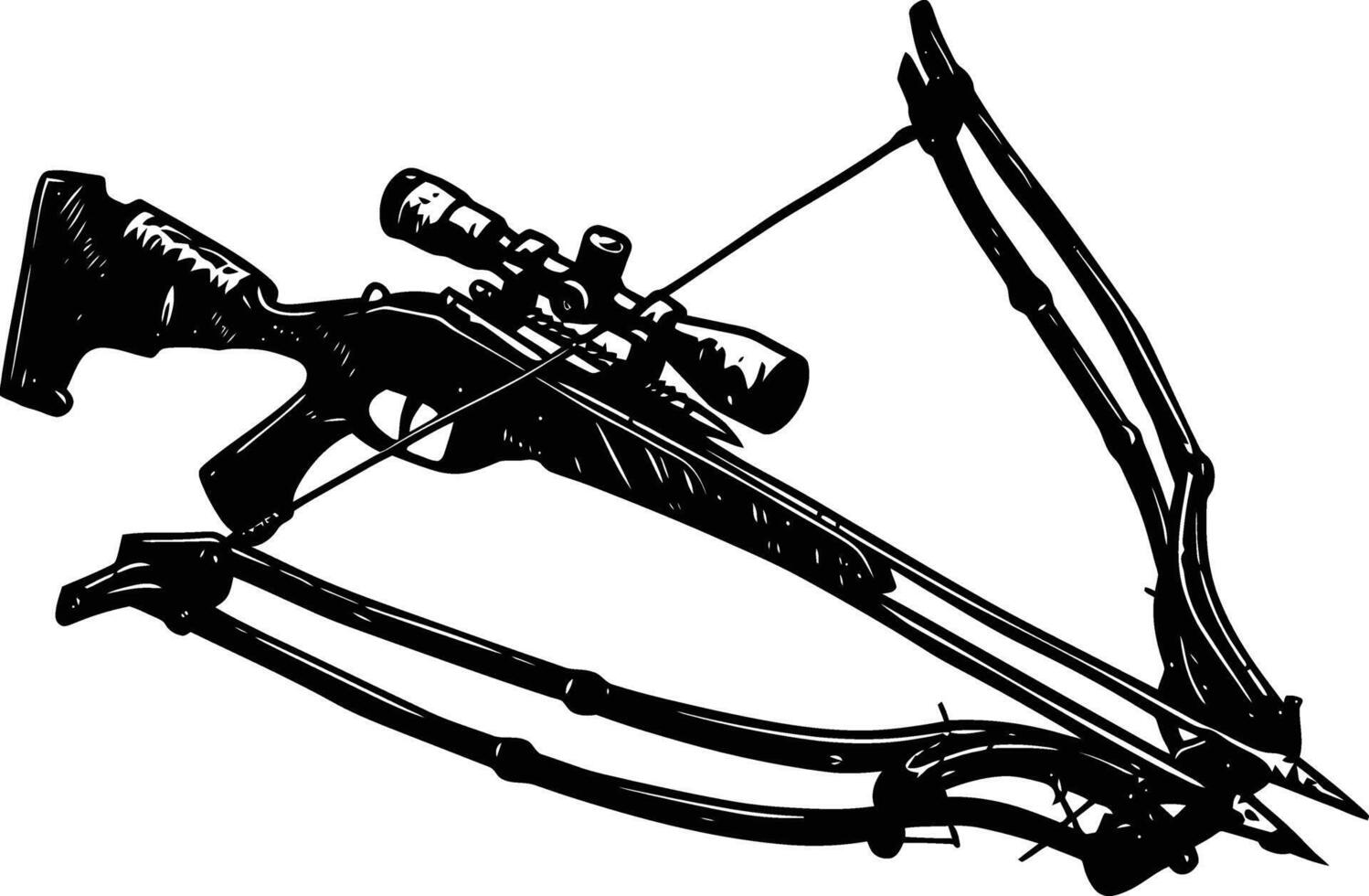 AI generated Silhouette crossbow black color only vector