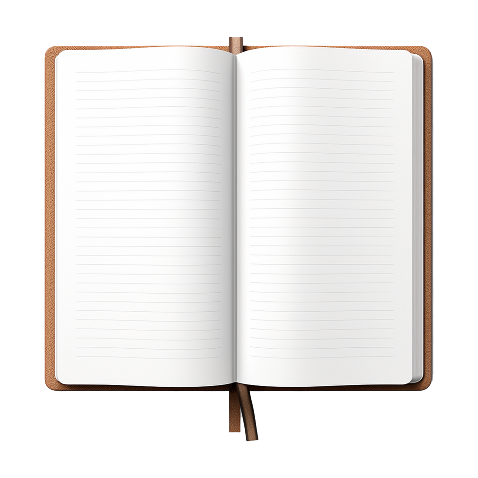 AI generated Opened notebook isolated on transparent background png