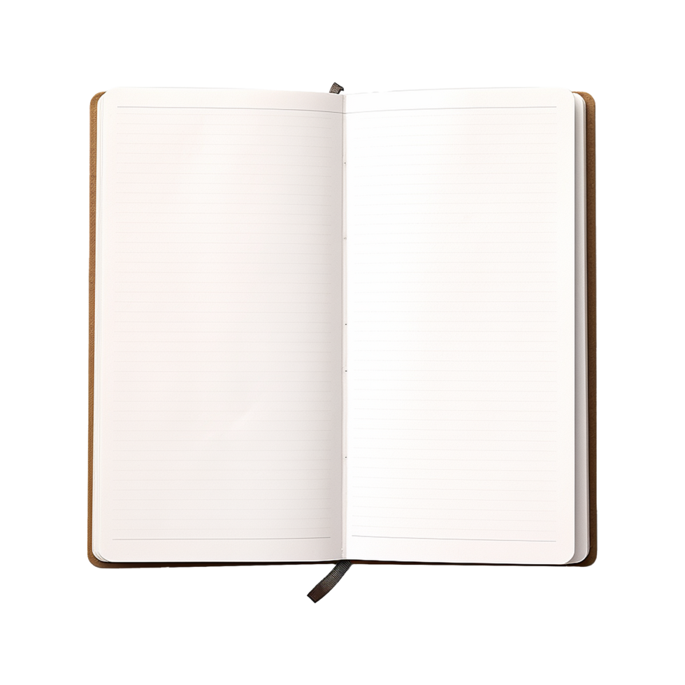 AI generated Opened notebook isolated on transparent background png