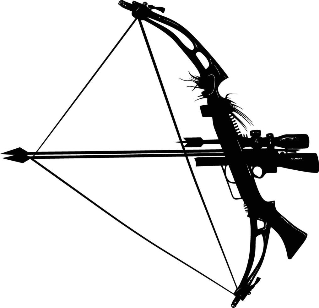 AI generated Silhouette crossbow black color only vector