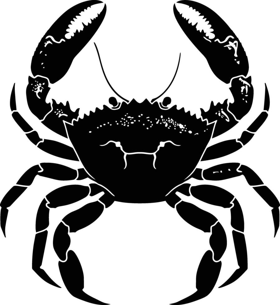 AI generated Silhouette crab full body black color only vector