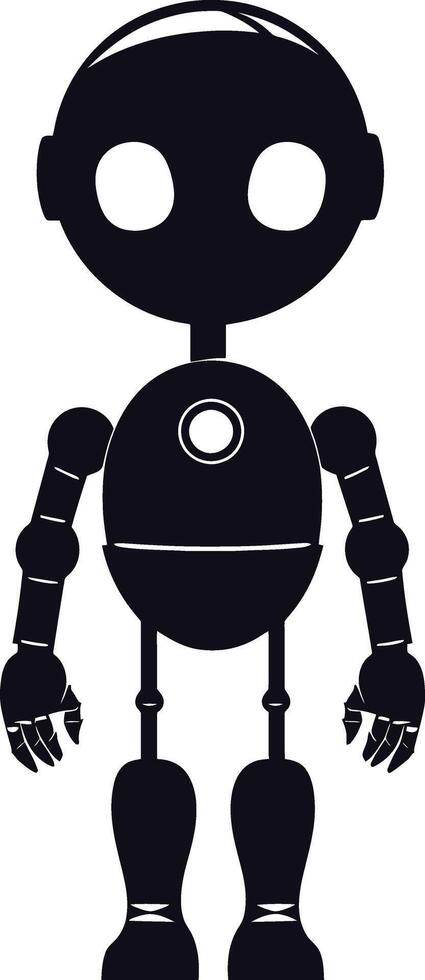 ai generado silueta linda robot negro color solamente lleno cuerpo vector