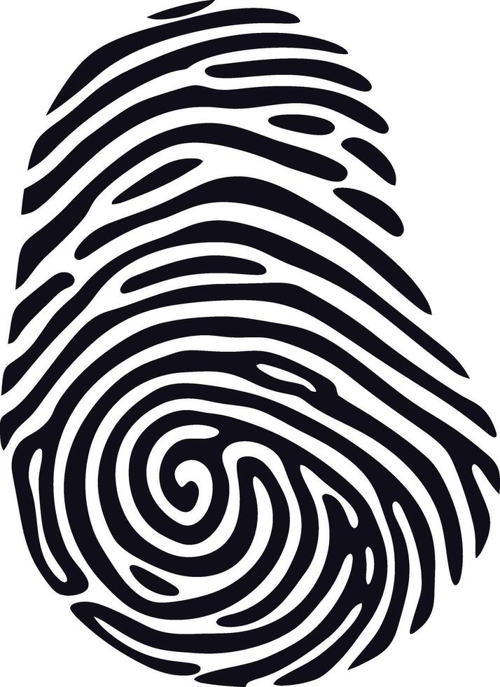 AI generated Silhouette finger print black color only full vector