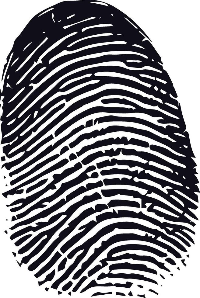 AI generated Silhouette finger print black color only full vector